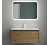 Mai & Mai Meuble de Salle de Bain Marron Clair avec Lavabo Meuble sous Vasque 80x50x40cm Meuble Suspendu avec Tiroir Salerno