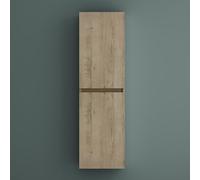 Mai & Mai Meuble de Salle de Bains Rangement Murale Armoire Haute 35x20x120cm avec 2 Portes et 4 Compartiments Chêne Blanc Clair Verona