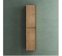 Mai & Mai Meuble de Salle de Bains Rangement Murale Armoire Haute 35x30x160cm avec 2 Portes et 6 Compartiments Marron Clair Rimo