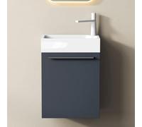 Mai & Mai Meuble Salle de Bain Anthracite Mat Ensemble de 2 Pièces 46cm | Ensemble de Meubles, Lavabo Inclus, Meuble sous Lavabo Suspendu avec Tiroir, 46x26x63cm, Pisa