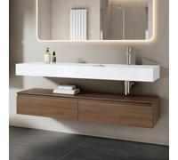 Mai & Mai Meuble Salle de Bain Marron Ensemble de 2 Pièces 150cm