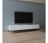Mai & Mai Meuble TV Armoire avec Soft-Close Table TV pour Le Salon Blanc Mat 240x40,2x30 cm TC002