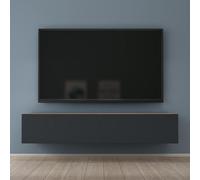 Mai & Mai Meuble TV Armoire avec Soft-Close Table TV pour Le Salon Marron Clair+Gris Noir 160x40,2x30 cm TC002