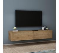Mai & Mai Meuble TV Suspendu Table TV Salon Marron Clair 160cm