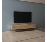 Mai & Mai Meuble TV Suspendu Table TV Salon Marron Clair 200cm