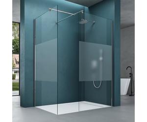 Mai & Mai pare douche à l’italienne avec deux parois de douche fixes 120x90, verre de sécurité trempé de 8mm revêtement nano easy clean Bremen1MS-T