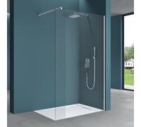 Mai & Mai Paroi de douche 140x200 douche à l’italienne transparent BR1K pare-douche en verre trempé 8mm revêtement nano easy clean stabilisateur rectangulaire BRAM3