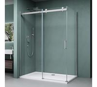 Mai & Mai Paroi de douche porte de douche coulissante cabine de douche 75x120 en verre trempé transparent de 8mm pare douche RAV17K