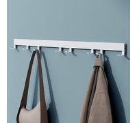 Mai & Mai Patère Murale Fixation avec Perçage 8 Crochets Mural en Aluminium pour Porte Entrée Cuisine Salle de Bain 80cm Blanc Mat Stalo-10