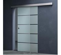 Mai & Mai Porte Coulissante en Verre ESG de 8mm 102,5x205cm Poignée Ronde Ama TS11-1025 Distance au Mur de 25mm