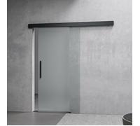 Mai & Mai Porte Coulissante Noir 105x215cm avec Opaque Poignée de Barre avec Système Softclose Distance au Mur de 25mm Ama