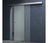 Mai & Mai Porte Coulissante Opaque en Verre de Sécurité ESG de 8mm 90x215cm Poignée Ronde avec Système Softclose Ama TS12H-900 Distance au Mur de 15mm