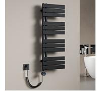 Mai & Mai Radiateur Central Sèche-Serviette 104x40 Gris Noir en Acier Inoxydable FN avec Résistance Chauffante 800W