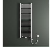 Mai & Mai Radiateur de Salle de Bain Electrique 140x60cm Blanc Sèche-Serviettes avec Résistance Chauffante 800W