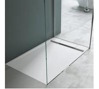 Mai & Mai receveur de douche 80x120 bac à douche blanc en résine marbre artificielle 80x120x4cm Géo4