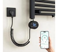 Mai & Mai Résistance Chauffante Noir pour Radiateur Élément Chauffant 900W | Thermostat, Écran LCD, Anti-surchauffe, Compatible avec Radiateurs Sèche-Serviettes, pour Salle de Bain, Heizstab-03