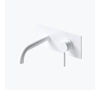 Mai & Mai Robinet pour Lavabo Encastré Mitigeur Salle de Bain Blanc | Mélangeur pour Vasque, Mitigeur en Laiton, Robinet Mural, Cartouche Céramique, Jet Doux, Eau Chaude et Froide, WA112