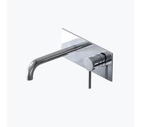 Mai & Mai Robinet pour Lavabo Encastré Mitigeur Salle de Bain Chromé | Mélangeur pour Vasque, Mitigeur en Laiton, Robinet Mural, Cartouche Céramique, Jet Doux, Eau Chaude et Froide, WA112