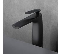 Mai & Mai Robinet pour Lavabo Mitigeur Salle de Bain Noir Mat 28cm | Mélangeur pour Vasque, Mitigeur en Laiton, Cartouche Céramique, Jet Doux, Eau Chaude et Froide, WAM-7201-H
