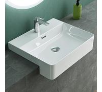 Mai & Mai Vasque à Encastrer 50,5x42,5x12,5cm Lavabo en Céramique Blanc avec Perçage de Robinet BR702