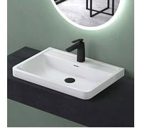 Mai & Mai Vasque Rectangulaire à Encastrer 90x48x14,5cm avec Trop-Plein | Vasque Lavabo, Perçage Robinet, Surface Lisse, et Facile à Nettoyer, pour Salle de Bains Moderne, Colossum08