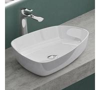 Mai & Mai Vasque à Poser Asymétrique 51x39x12cm Blanc sans Trop-Plein | Vasque Lavabo, Surface Lisse, et Facile à Nettoyer, Adaptée à une Salle de Bains Moderne, Colossum806