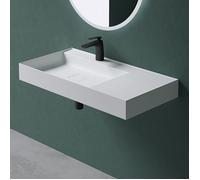 Mai & Mai Vasque Rectangulaire Posée Suspendue 90x46cm sans Trop-Plein | Vasque Lavabo, Bonde et Cache-Bonde Inclus, Solid Surface, Usage Quotidien, Colossum630