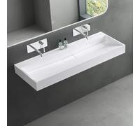 Mai & Mai Vasque Rectangulaire 120x46x11cm sans Perçage Trop-Plein | Vasque Lavabo, Bonde et Cache-Bonde Inclus, pour Grande Salle de Bains, Colossum19-1200
