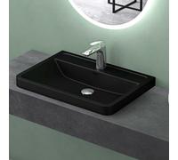Mai & Mai Vasque à Encastrer Noir Mat 90 cm Lavabo en Fonte Minérale Solid Surface avec Trop-Plein COL08