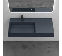 Mai & Mai Lavabo Suspendu Vasque à Poser Gris-Noir Mat 100x48x13cm Lave Mains Salle de Bain sans Trop-plein Col12-1000 L