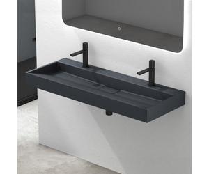Mai & Mai Vasque Rectangulaire Posée Suspendue 120x46x11cm sans Trop-Plein | Vasque Lavabo, avec Perçage de Robinet, Bonde et Cache-Bonde Inclus, pour Grande Salle de Bains, Colossum19-1200