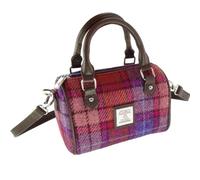MAIA GIFTS Harris Tweed Kilbride Mini Bowling Bag in Orange and Purple Tartan
