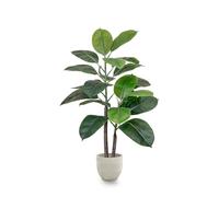 Maia Shop | Ficus Artificiel | Ficus Elastica | Plantes Artificielles Interieur | Plante Artificielle | Mesures: 90 x 55 cm | Caoutchouc | Fausse Plante | Decoration Maison