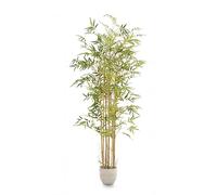 MAIA SHOP Plante Artificielle en Bambou Sauvage 210 cm avec tiges Naturelles - Arbre décoratif réaliste, pour l'intérieur, Pot de Fleurs, Base en Plastique Incluse