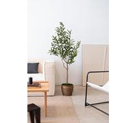 Maia Shop Plantes décoratives Olivier Artificiel Moon 120 cm - Plante Artificielle décorative pour la Maison et Le Bureau, Arbre Artificiel réaliste avec Pot Inclus, Style méditerranéen Moderne