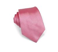 MAIANY Cravate Homme, Cravate Satin Classique 8 cm en Désign Monochrome, Cravate Classique de Mariage pour Bureau ou Occasions Festives (rose)