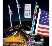 MaiBuL LNNW Drapeau d'antenne Lumineux LED, 1 pièce, lumière Fouet LED RGB en Spirale de 3 Pieds, Fouet d'antenne éclairé par télécommande RF pour camions,Dune Buggy Tout-Terrain