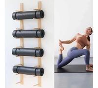 MaiBuL LNNW Support Mural for Tapis de Yoga, Rouleau en Mousse et Bois, étagère de Rangement Multicouche for équipement de Yoga Support de Rangement pour Salle de Sport à domicil(9)