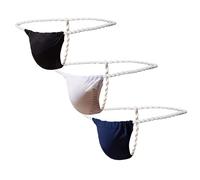 Maiclaice Homme Soie Glacée Tanga Taille Basse Bikini Slip sous-vêtement Noir Blanc Bleu Saphir XX-Large