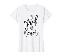 Maid of Honor Script Bague en Diamant Graphique Mariage T-Shirt