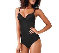 Maidenform Femme Pretty Collection - Bodybriefer With Lace Soutien gorge, Noir (Black), 100E EU
