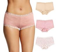Maidenform One Fab Fit Lot de 3 Culottes en Microfibre avec Dentelle pour Femme, Shorties, Small