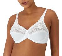 Maidenform Tailored Minimiser With Lace Trim, Soutien-Gorge De Tous Les Jours Minimiseur Femme, Blanc, 90D (Taille fabricant: 34D)