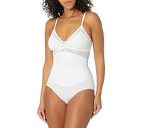 Maidenform, Tame Your Tummy Lace Shapewear, Body gainant sans fil pour le ventre Bodysuit, Tissu en dentelle blanche, L Femme