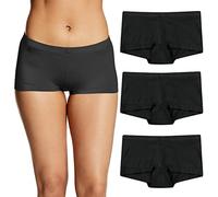 Maidenform Underwear, Microfiber Boyshort Panties, Full-Coverage Panty, 3-Pack Culotte Courte pour garçon, Noir/Noir, M (Lot de 3) Femme