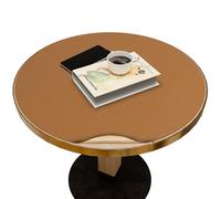 MAIDERN 45cm Set de Table Rond en Cuir avec Guide de Découpe. Parfait pour Tables Rondes (30-45 cm). Découpage Facile Le Long de l'échelle au Dos liège. Antidérapant, résistant à la Chaleur (Marron)