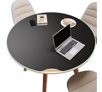 MAIDERN 91cm Set de Table Rond en Cuir avec Guide de Découpe. Parfait pour Tables Rondes (75-91cm). Découpage Facile Le Long de l'échelle au Dos liège. Antidérapant, résistant à la Chaleur (Noir)