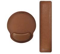 MAIDERN Support en Mousse en Cuir PU avec Support de Souris et Repose-Poignet pour Clavier, Ensemble de Mousse pour Ordinateur, Ordinateur Portable, Mac, Jeux et Bureau, Durable - Marron