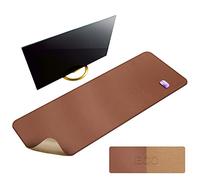 MAIDERN Tapis de bureau en cuir et liège,Tapis de souris 140x60cm,Extra large Tapis de bureau en cuir PU imperméable, Sous main bureau pour le bureau et la maison (Brun) … …