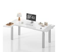 MAIDeSITe Bureau d'angle réglable en hauteur en forme de L - Double moteur - 4 pieds - 200 x 120 cm - Avec capacité de charge de 200 kg - Télécommande sans fil - Prise de levage intégrée et USB